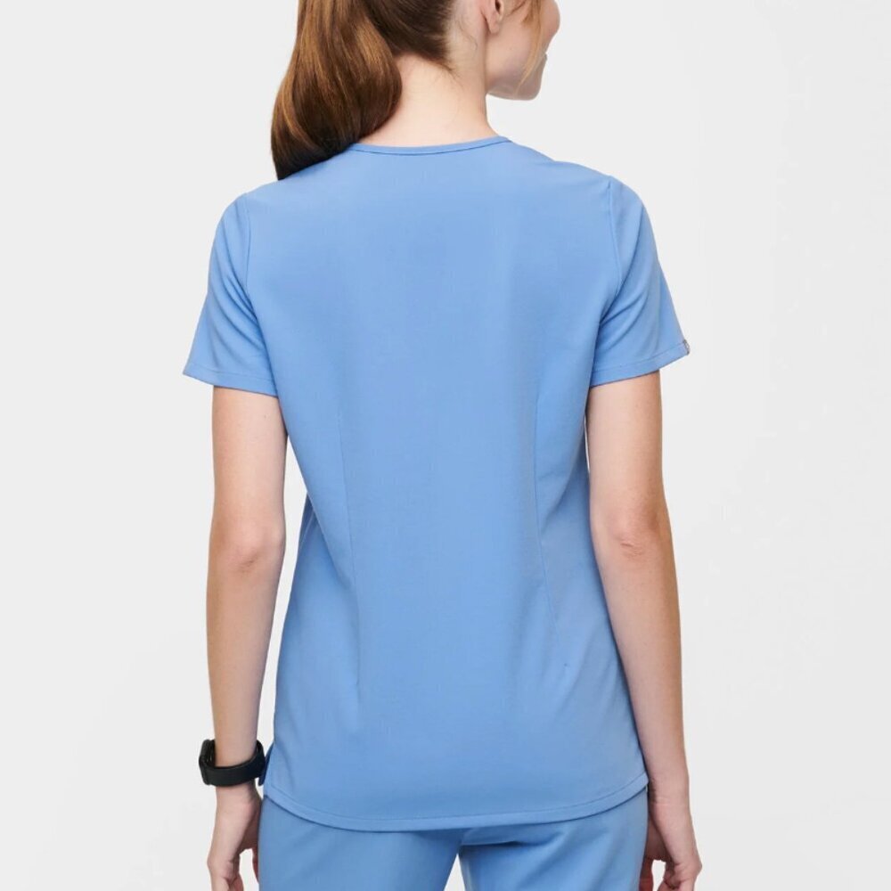 FIGS Women's Catarina One-Pocket Scrub Top in Ceil Blue PO# 1683, XXS - Picture 4 of 9